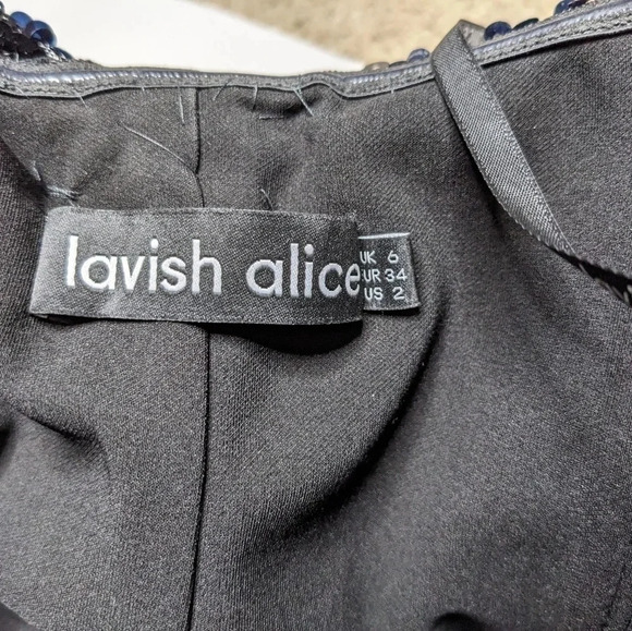 Moving Sale! 💘 Lavish Alice statement sequin bow midi dress in black - Picture 7 of 9